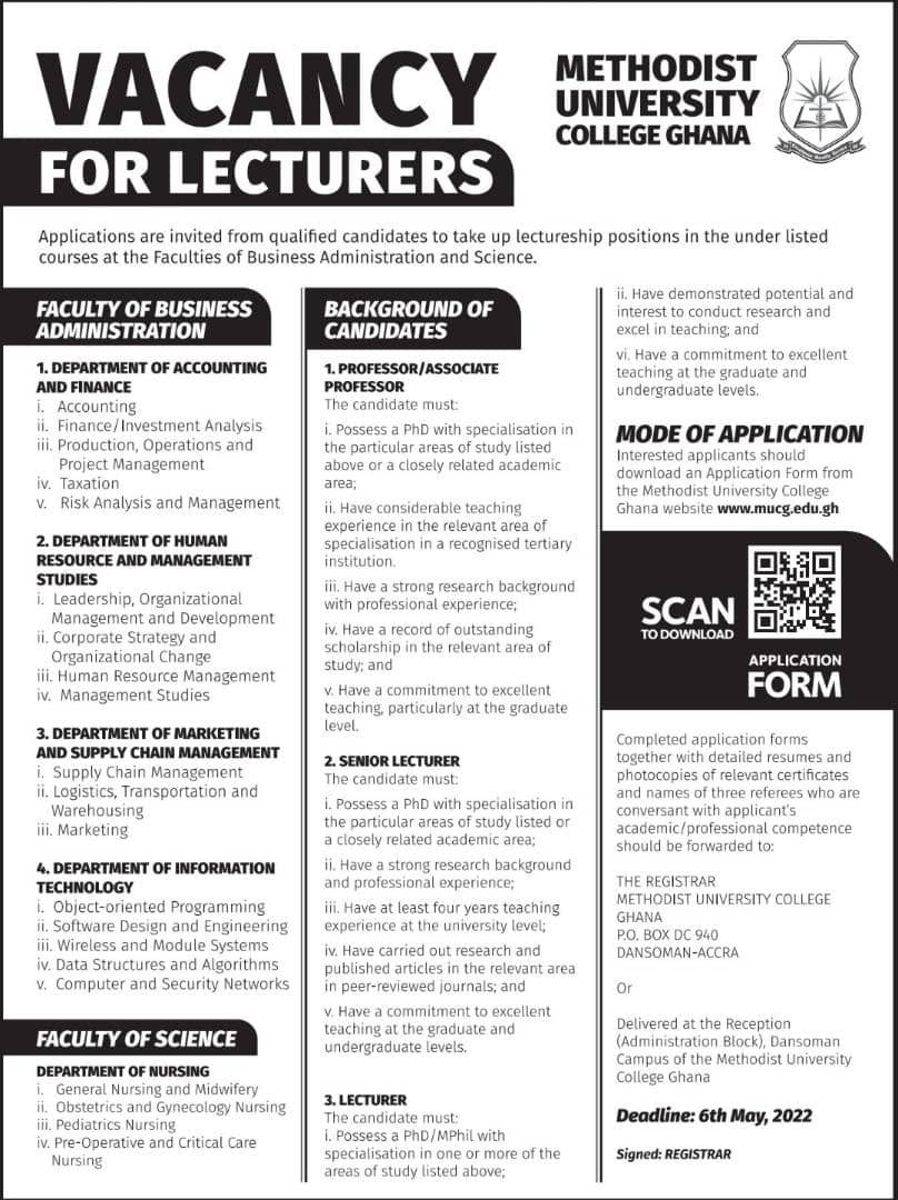 VACANCY FOR LECTURERS